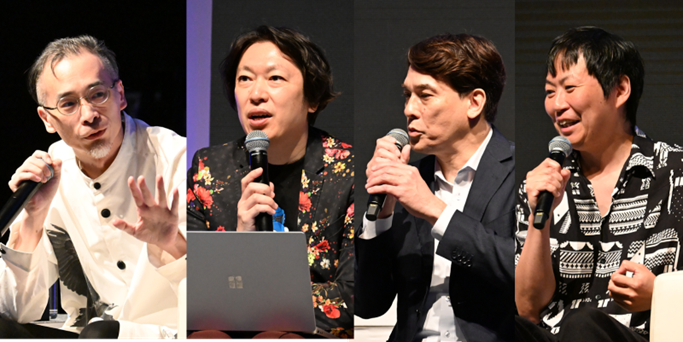 画像:左からウフル 田中、Gen-AX株式会社 代表取締役社長CEO 砂金 信一郎 氏、Uber AI Solutions Japan Commercial Head Aya Zook 氏、株式会社サラマンダー代表取締役CEO 櫻井 大樹 氏